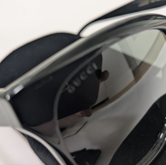 Gucci Women Square Sunglasses GG0800SA 001 Black/Grey Lens 56mm Authentic - Picture 5 of 10